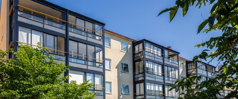Inglasad balkong från Balco, marknadsledande för öppna och inglasade balkonger. Mässan Tak och Fasad