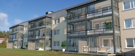 Inglasad balkong från Balco i Kalix, marknadsledande för öppna och inglasade balkonger.