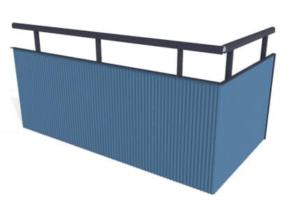 Sinusplåt, med dagmått Balco Balkonger
