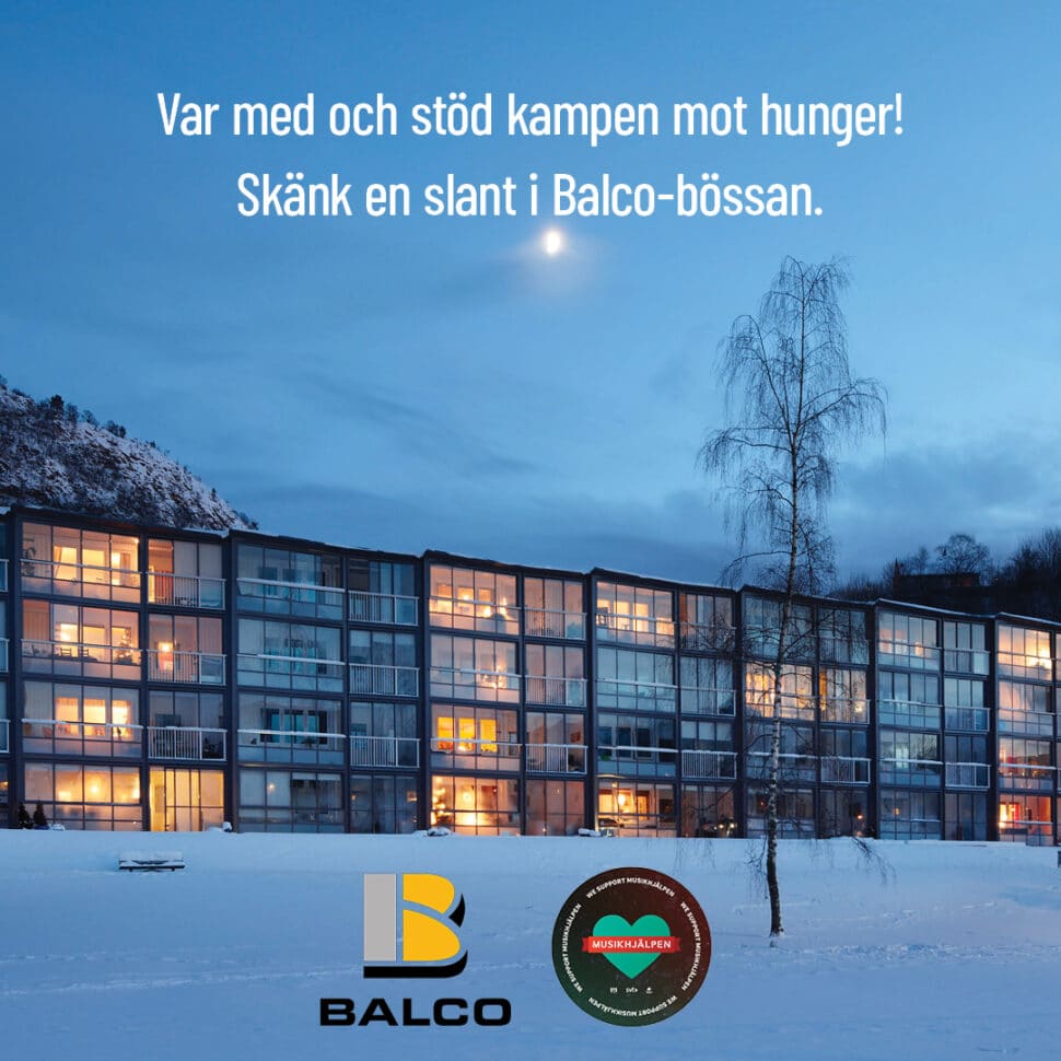Balco stödjer Musikhjälpen 2023